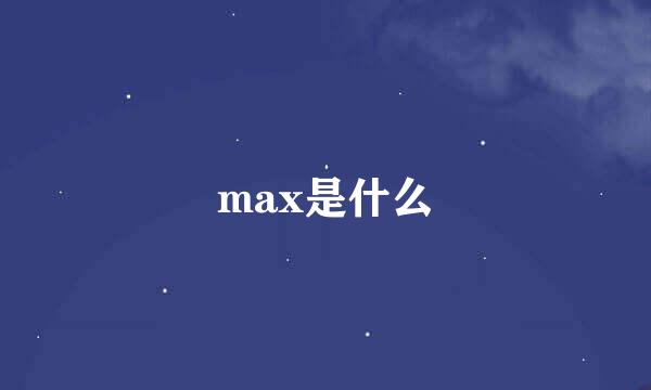 max是什么