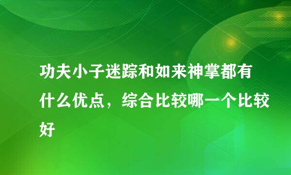 功夫小子迷踪和如来神掌都有什么优点，综合比较哪一个比较好