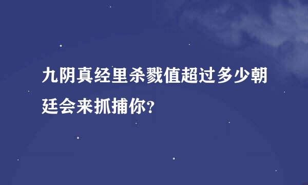 九阴真经里杀戮值超过多少朝廷会来抓捕你？