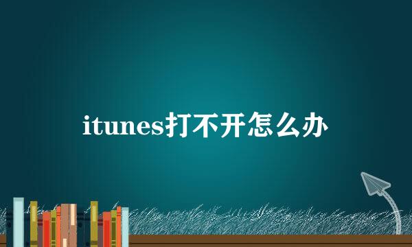 itunes打不开怎么办