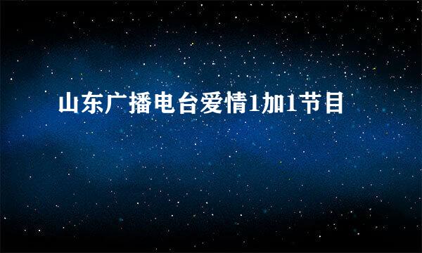 山东广播电台爱情1加1节目