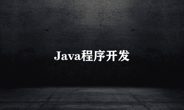 Java程序开发