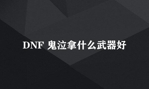 DNF 鬼泣拿什么武器好