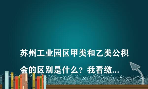 
苏州工业园区甲类和乙类公积金的区别是什么？我看缴费比例都是一样的，希望知情人士详细回答，谢谢！？
