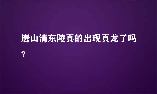 唐山清东陵真的出现真龙了吗？