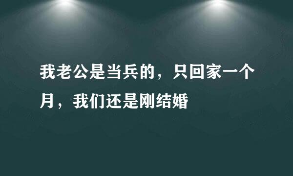 我老公是当兵的，只回家一个月，我们还是刚结婚