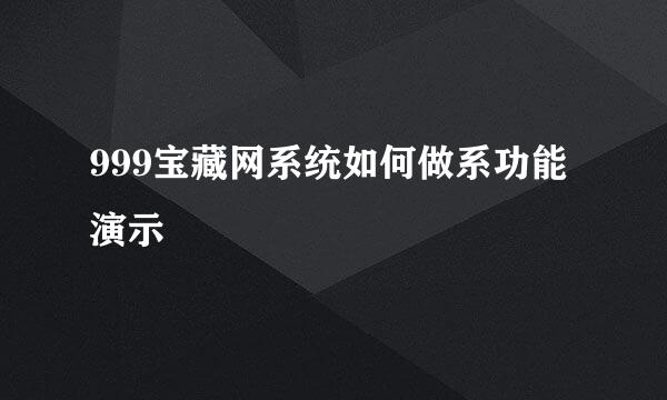 999宝藏网系统如何做系功能演示