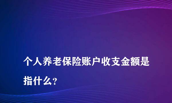 
个人养老保险账户收支金额是指什么？
