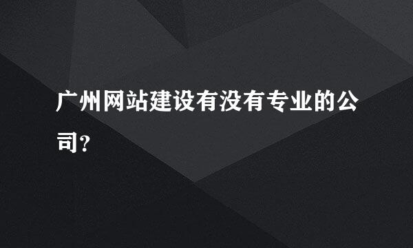 广州网站建设有没有专业的公司？