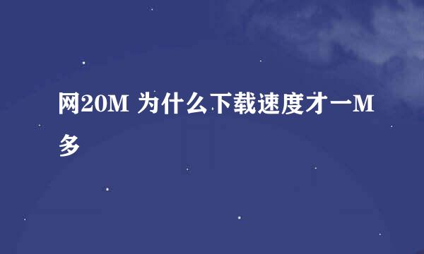 网20M 为什么下载速度才一M多