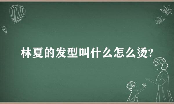 林夏的发型叫什么怎么烫?