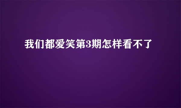 我们都爱笑第3期怎样看不了