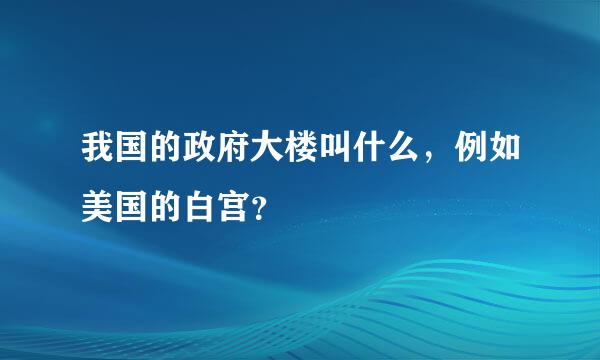 我国的政府大楼叫什么，例如美国的白宫？