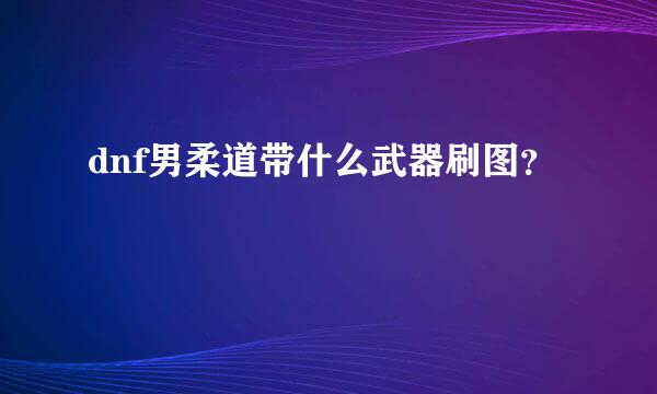 dnf男柔道带什么武器刷图？