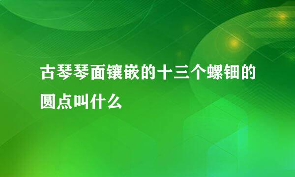 古琴琴面镶嵌的十三个螺钿的圆点叫什么