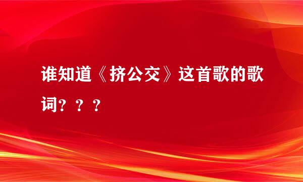 谁知道《挤公交》这首歌的歌词？？？