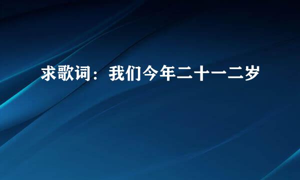 求歌词：我们今年二十一二岁