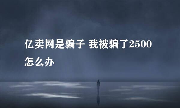 亿卖网是骗子 我被骗了2500怎么办