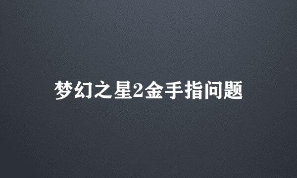 梦幻之星2金手指问题