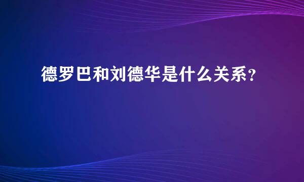 德罗巴和刘德华是什么关系？