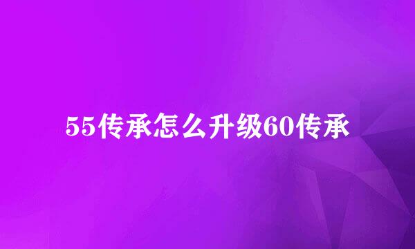 55传承怎么升级60传承