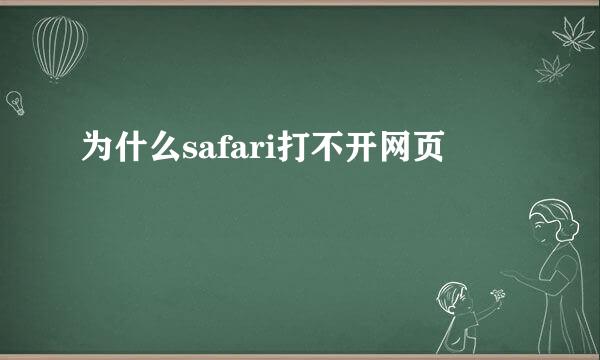 为什么safari打不开网页