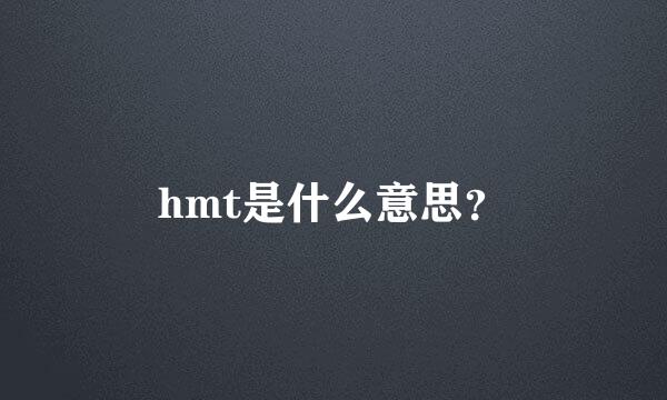 hmt是什么意思？