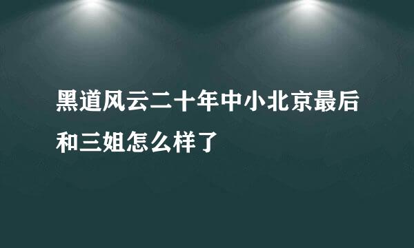 黑道风云二十年中小北京最后和三姐怎么样了