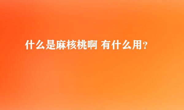 什么是麻核桃啊 有什么用？