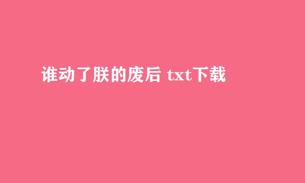 谁动了朕的废后 txt下载