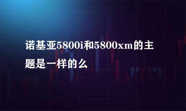 诺基亚5800i和5800xm的主题是一样的么