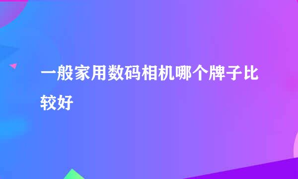 一般家用数码相机哪个牌子比较好