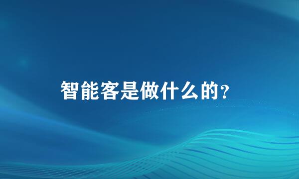 智能客是做什么的？