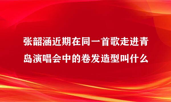 张韶涵近期在同一首歌走进青岛演唱会中的卷发造型叫什么