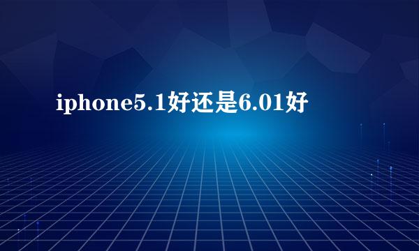 iphone5.1好还是6.01好