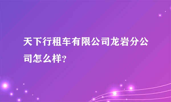 天下行租车有限公司龙岩分公司怎么样？