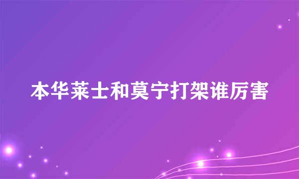 本华莱士和莫宁打架谁厉害