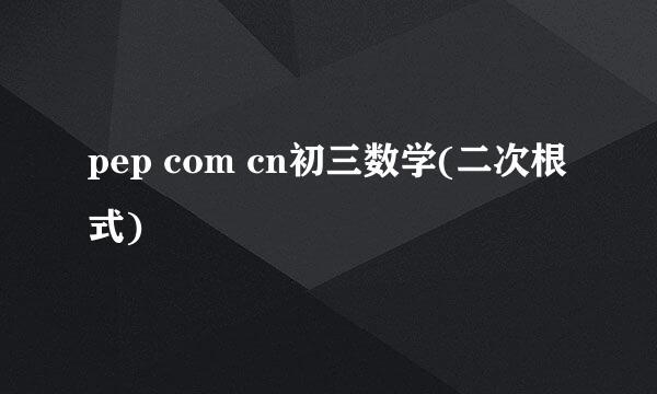 pep com cn初三数学(二次根式)