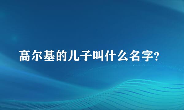 高尔基的儿子叫什么名字？