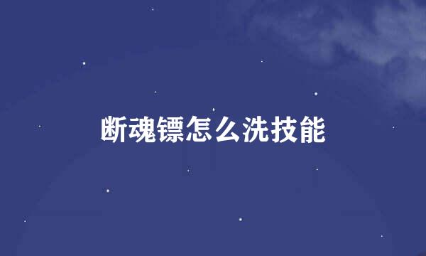 断魂镖怎么洗技能