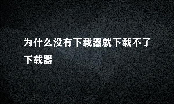 为什么没有下载器就下载不了下载器