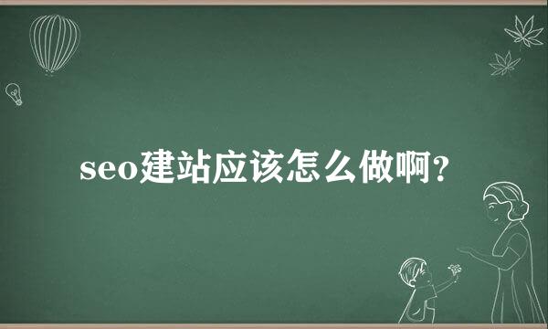 seo建站应该怎么做啊？