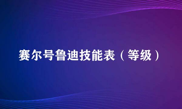 赛尔号鲁迪技能表（等级）