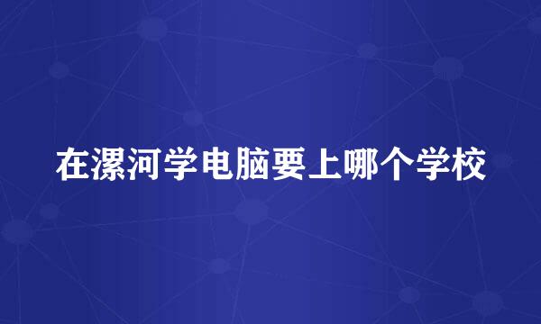 在漯河学电脑要上哪个学校