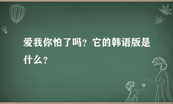 爱我你怕了吗？它的韩语版是什么？