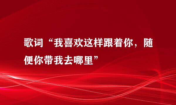 歌词“我喜欢这样跟着你，随便你带我去哪里”