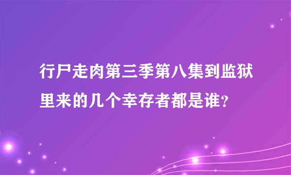 行尸走肉第三季第八集到监狱里来的几个幸存者都是谁？