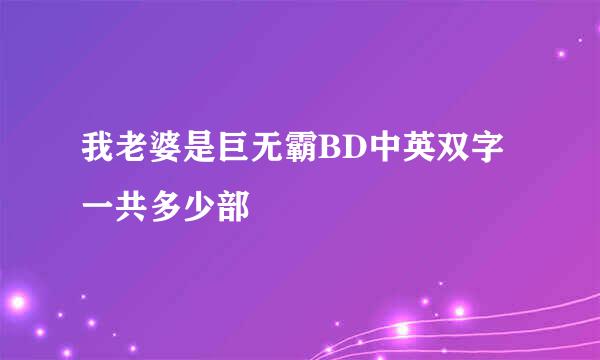 我老婆是巨无霸BD中英双字一共多少部