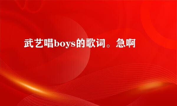 武艺唱boys的歌词。急啊