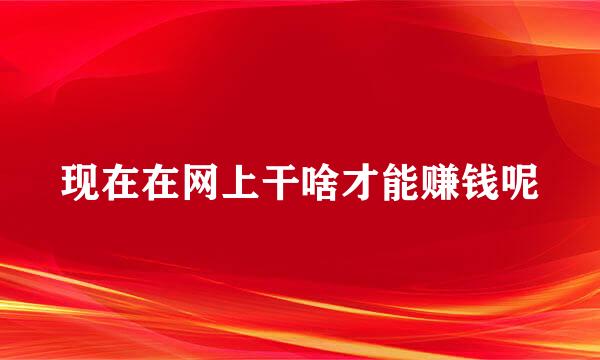 现在在网上干啥才能赚钱呢